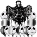 Giant 59-Inch Halloween Reaper Balloon Kit with Skull & Striped Balloons - Spooky Party Decorations