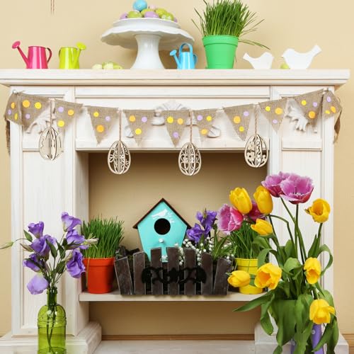 DIY 3D Easter Eggs Wood Craft Set - Paintable Wooden Egg Decorations, Variation of Easter Eggs
