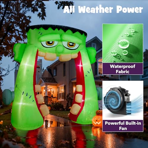 10FT Halloween Inflatable Frankenstein Archway Outdoor Yard Decor with LED Lights