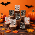 Halloween Icon Juice Glasses Set - Pumpkin, Bat, Ghost, Spider - 8 Pcs, 14oz