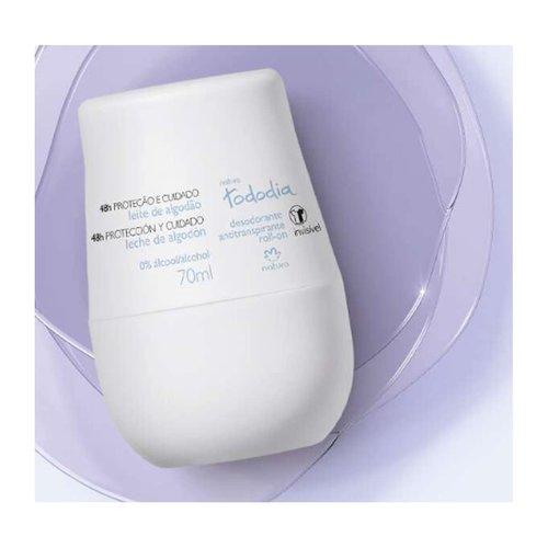 Natura Roll-On Antiperspirant Deodorant for Women - Cotton Milk Scent | 70 ml (2.36 Fl Oz)