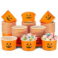 48 Pack Halloween Pumpkin Paper Snack Cups 9 Oz Disposable Party Bowls