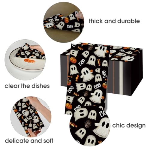 Halloween Paper Napkins 100 Pack - Horror Pumpkin Ghost Black Decor