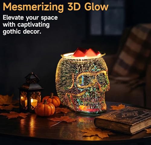 Rainbow Skull Wax Melt Warmer - 3D Firework Electric Skull Decor