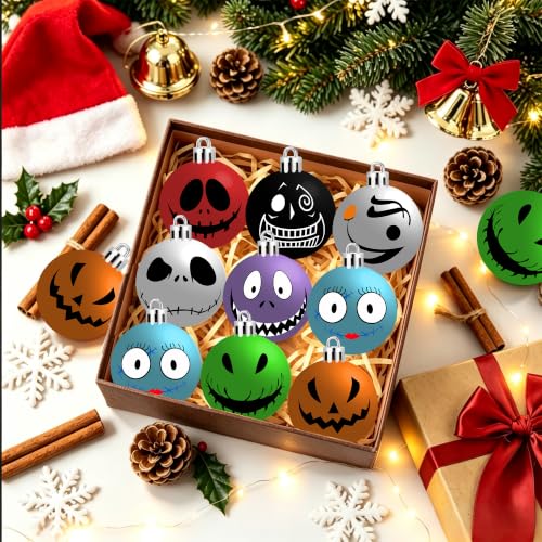 Halloween Ornaments 16 Pack Spooky Cute Plastic Tree Decorations Jack Sally Indoor Outdoor