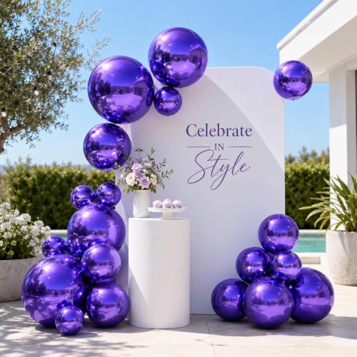 Dark Purple 4D Foil Balloons Set for Halloween Party Decorations - 15PCS Variation