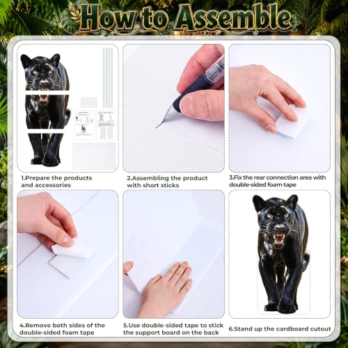 Black Jaguar Cardboard Cutout Standee - Large Jungle Safari Animal Photo Booth Prop