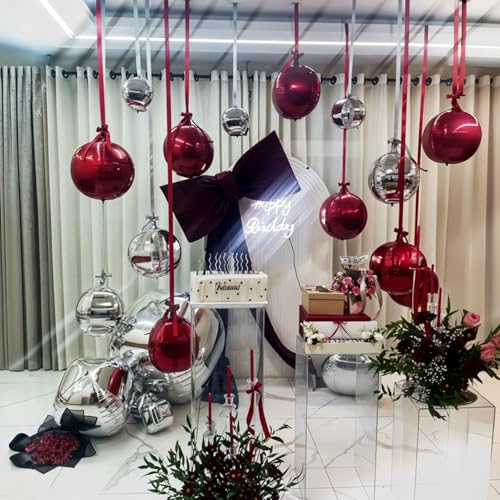 Maroon 14 Pcs Burgundy Foil Balloons Set - 22, 15 & 10 Inch Party Decor
