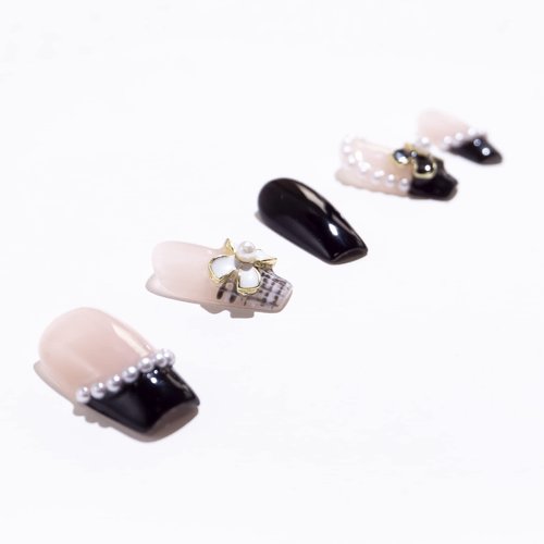 Light Rain Small Size Hand-made Press on Nails, 3D Gel UV Finished False nails with Design by Professional Manicurist