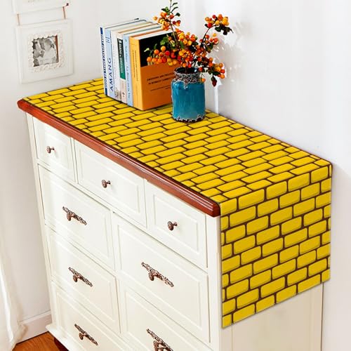 Yellow Brick Road Table Runner 13x90 Inches Halloween Wizard Party Decorations