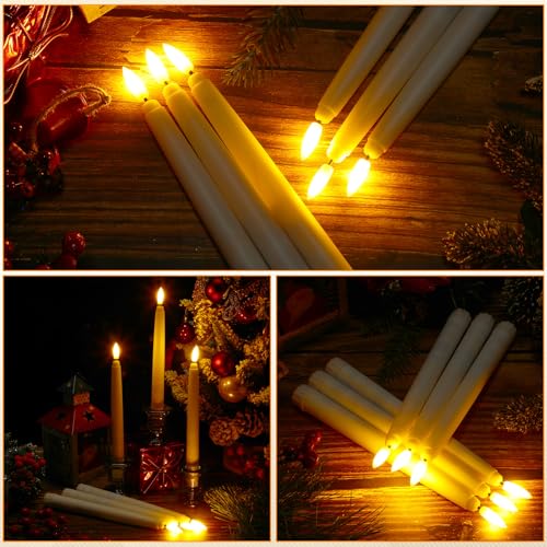 50 Pcs Flameless Taper Candles Bulk Battery Operated 8.5 Inch - White