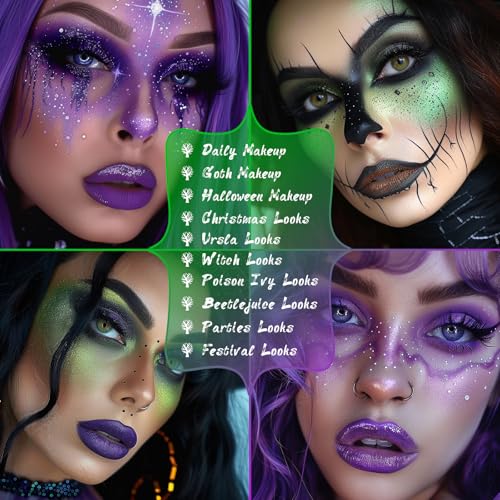 Eyeshadow Palette Makeup Set - Purple Witch & Green Forest Halloween Looks