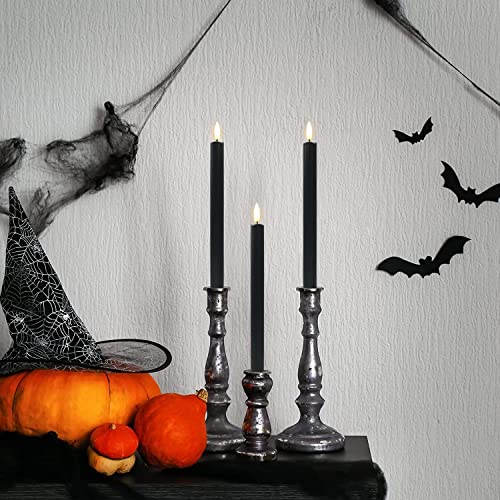 Set of 6 Flameless Taper Candles with Remote Control Halloween Decoration