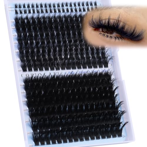 Dramatic Spikes Lash Clusters with Bottom Lashes - 160D+260D 12-22mm Full Volume Eyelash Extensions - Variation of This Listing