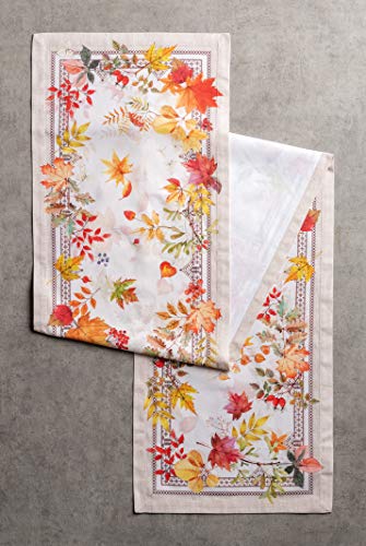 Amarante 14.5 x 90 Inch Cotton Table Runner - Elegant Holiday & Fall Decor