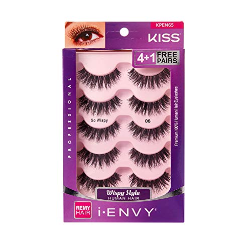 Wispy Natural Hair False Eyelashes 5 Pairs Pack for Contact Lens Wearers