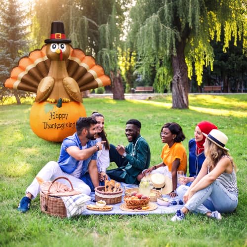 Turkey Inflatable Outdoor Decoration with LED Lights - 4.92 ft, Thanksgiving Yard Decor - Variation: Turkey