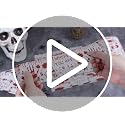 Halloween Bloody Handprint Water Bottle Labels Waterproof Party Decor Set - 48 Pcs