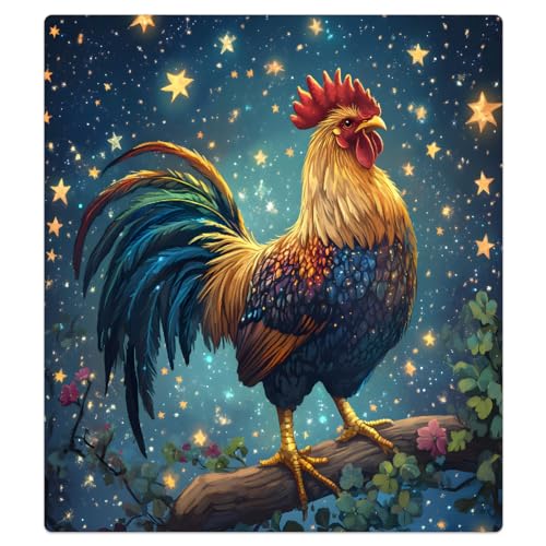 Dishwasher Magnet Cover Rooster Animal Star A 08 - Reusable Magnetic Door Panel