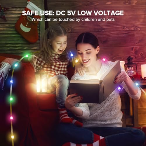 RGB Fairy String Lights 16.4ft 200 LEDs WS2812B IC Color Changing 4 Pack