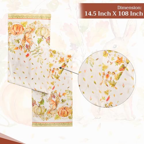 Pumpkin Passion Double Layer Cotton Table Runner 14.5 x 108 Inches - Fall & Holiday Decor