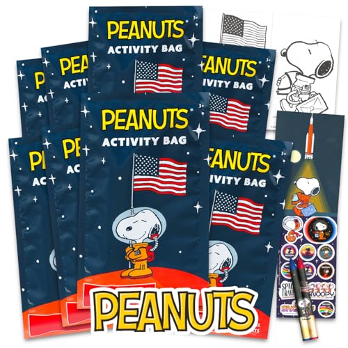 Peanuts Party Favors Set - 8 Mini Snoopy Activity Packs for Kids