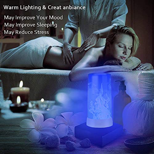 LED Flame Light USB Rechargeable Outdoor Hanging Lamp with Remote - Blue
