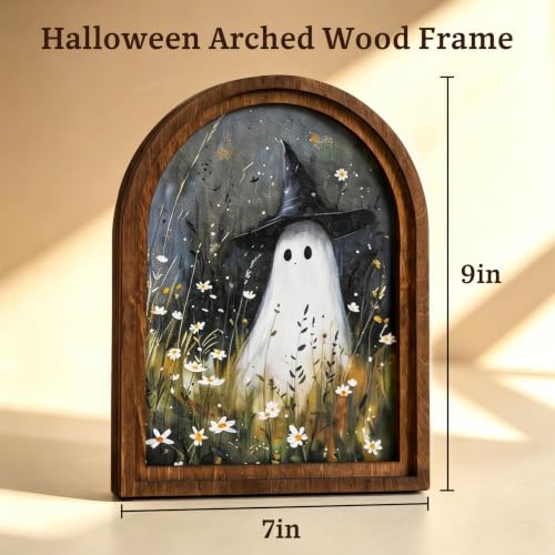 Halloween Ghost Witch Wood Framed Arch Sign - Spooky Autumn Decor - Variation of THIS listing