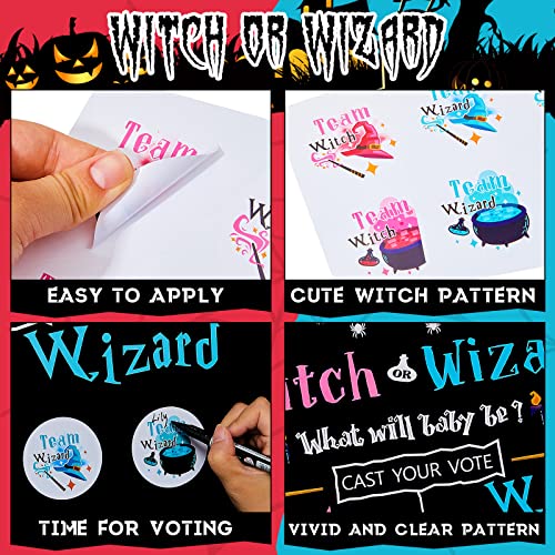 Gender Reveal Party Supplies - Wizard or Witch Decorations & Voting Stickers Set