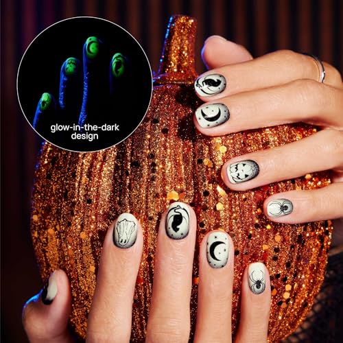 Nail Polish Strips - 16 Double-Ended Halloween Midnight Fright Design