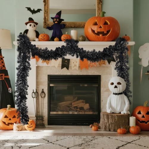 9FT Artificial Halloween Pine Garland for Home Decor and Party Decorations