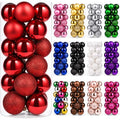 Large Red Christmas Ornaments Set - 24 Shatterproof Balls 2.36 Inch with Hanging String