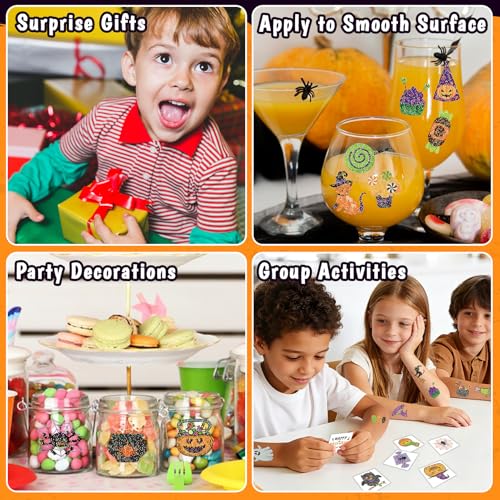 Halloween Glitter Temporary Tattoos for Kids - 50 Sheets Partywind