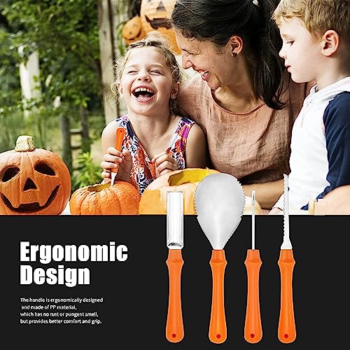 Halloween Pumpkin Carving Kit with Stainless Steel Tools - Family DIY Decoration Set (10 Pieces)