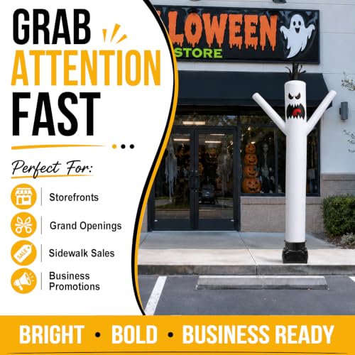 Ghost Inflatable Tube Man - 6FT Tall Wacky Wavy Dancing Guy for Outdoor Decoration - Variation: Ghost-6FT