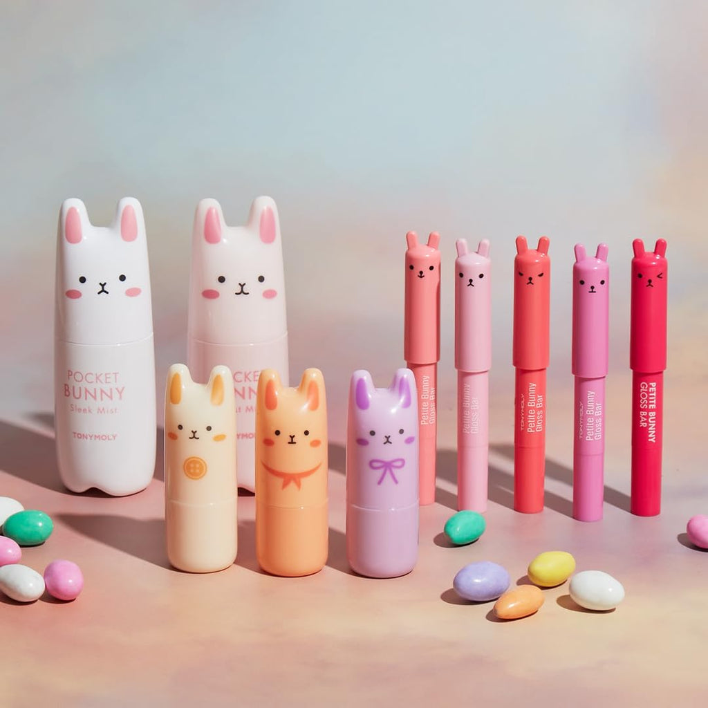 TONYMOLY Petit Bunny Lip Gloss Set - Hydrating Korean Lip Crayons with Vitamin E | 3 Pack for Easter Gifts