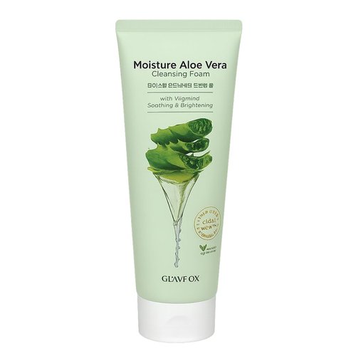 Glamfox Moisture Aloe Vera Cleansing Foam with Vitamin C, 5.29 Fl Oz (Pack of 1)