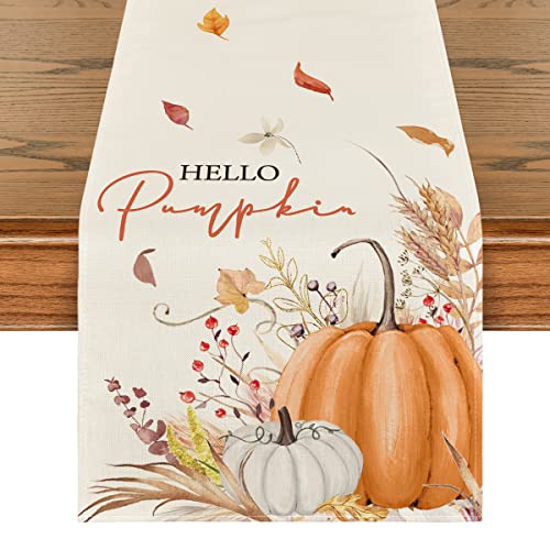 Fall Orange Table Runner 13x72 Inch Polyester Home Decor Party Accessory