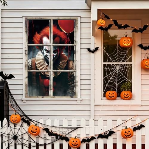 Halloween Horror Window Cover - Balloon Variation Halloween Curtain