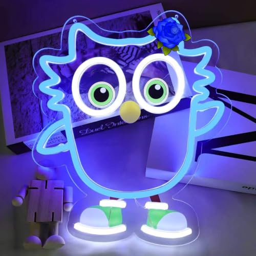 Owl Neon Sign LED Light for Bedroom Game Room Kids Room Decor USB Power