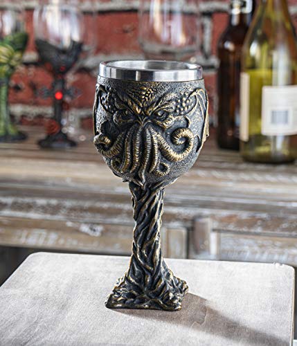 Cthulhu Goblet Wine Glass - Gothic Tentacled Monster Chalice, 6.75 Inch