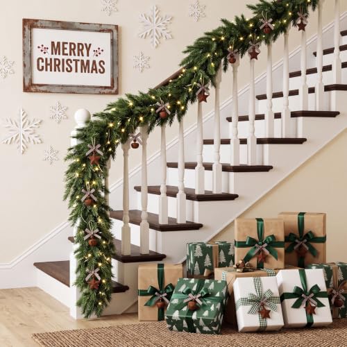 Vintage Rusty Metal Bells & Stars Christmas Craft Kit with Twine & Ribbon - 82 Pieces