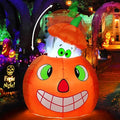 5 FT Halloween Inflatable Ghost and Pumpkin Yard Decor with LED Lights, Animated Outdoor Decoration