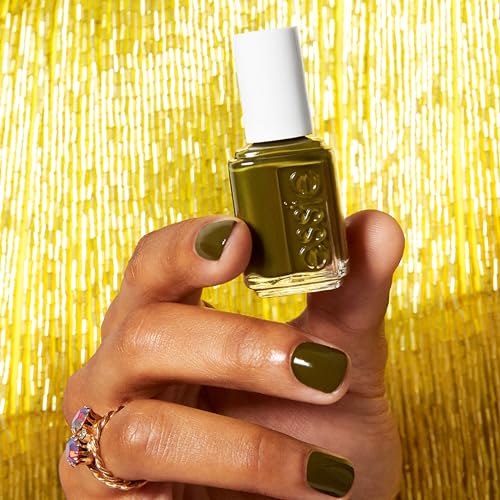 essie Salon-Quality Nail Polish, Vegan, Fall 2023, Olive Green, Meet Me at Midnight, 0.46 fl oz