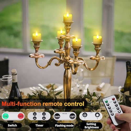 12 Pack Rechargeable Flameless LED Tea Lights with Remote & 24H Timer