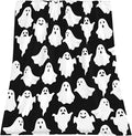 Funny Ghost Halloween Throw Blanket - 40x50 Inch Cozy Flannel Bed Couch Decor - Black & White Variation