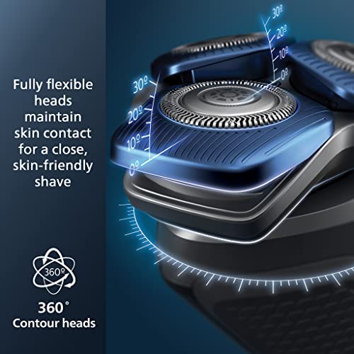 Electric Shaver 7200 for Face & Neck - Dark Chrome, Nano SkinGlide Technology