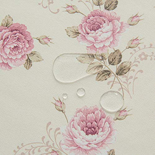 Beige Floral Print Square Tablecloth 38x38 Inch Waterproof Stain-Resistant