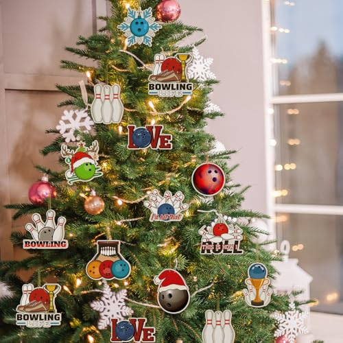 Wooden Bowling Ornaments Christmas Hanging Decor - Bowling Variation