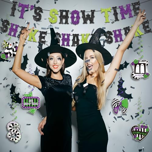 Halloween Party Decorations Banner & Hanging Swirls - Spooky Indoor Decor